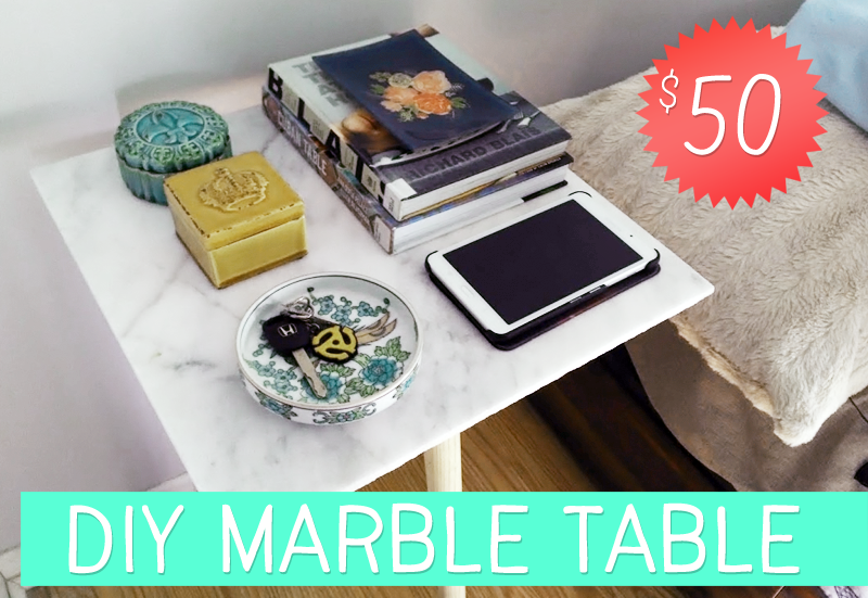 Tutorial: $50 Or Less DIY Marble Side Table